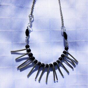 No.1207 Handmade necklace with glass and crystals beads and antique pieces